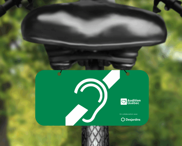Plaque à vélo de l'oreille barrée