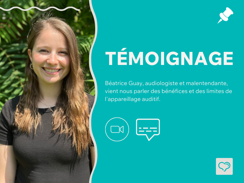 Béatrice Guay, audiologiste et malentendante, vient nous parler des bénéfices et des limites de l'appareillage auditif.